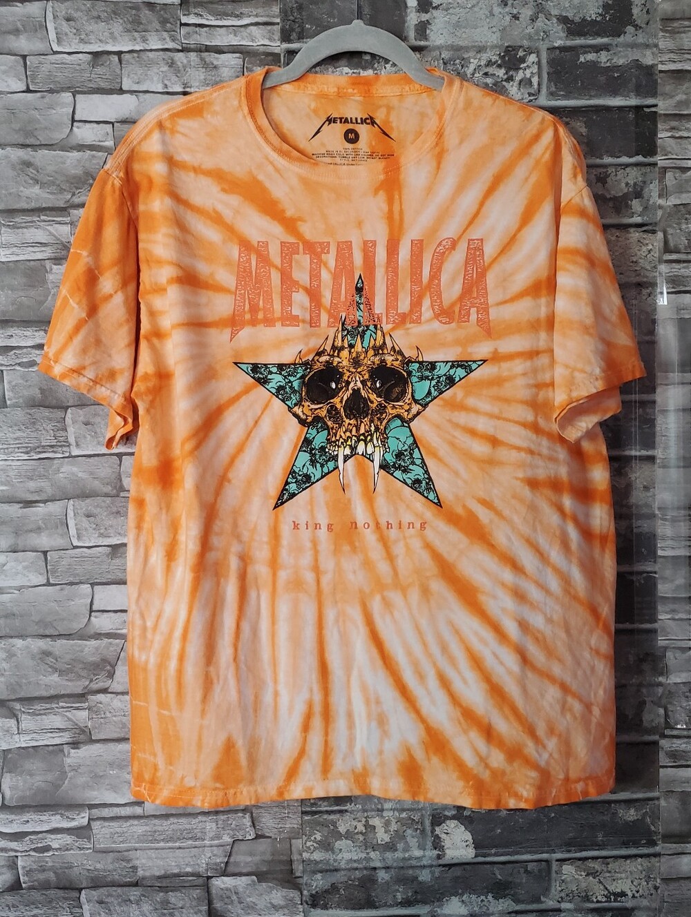 Metallica King Nothing Orange Tie-Dyed T-shirt Band Festival Punk Rock Goth Med
